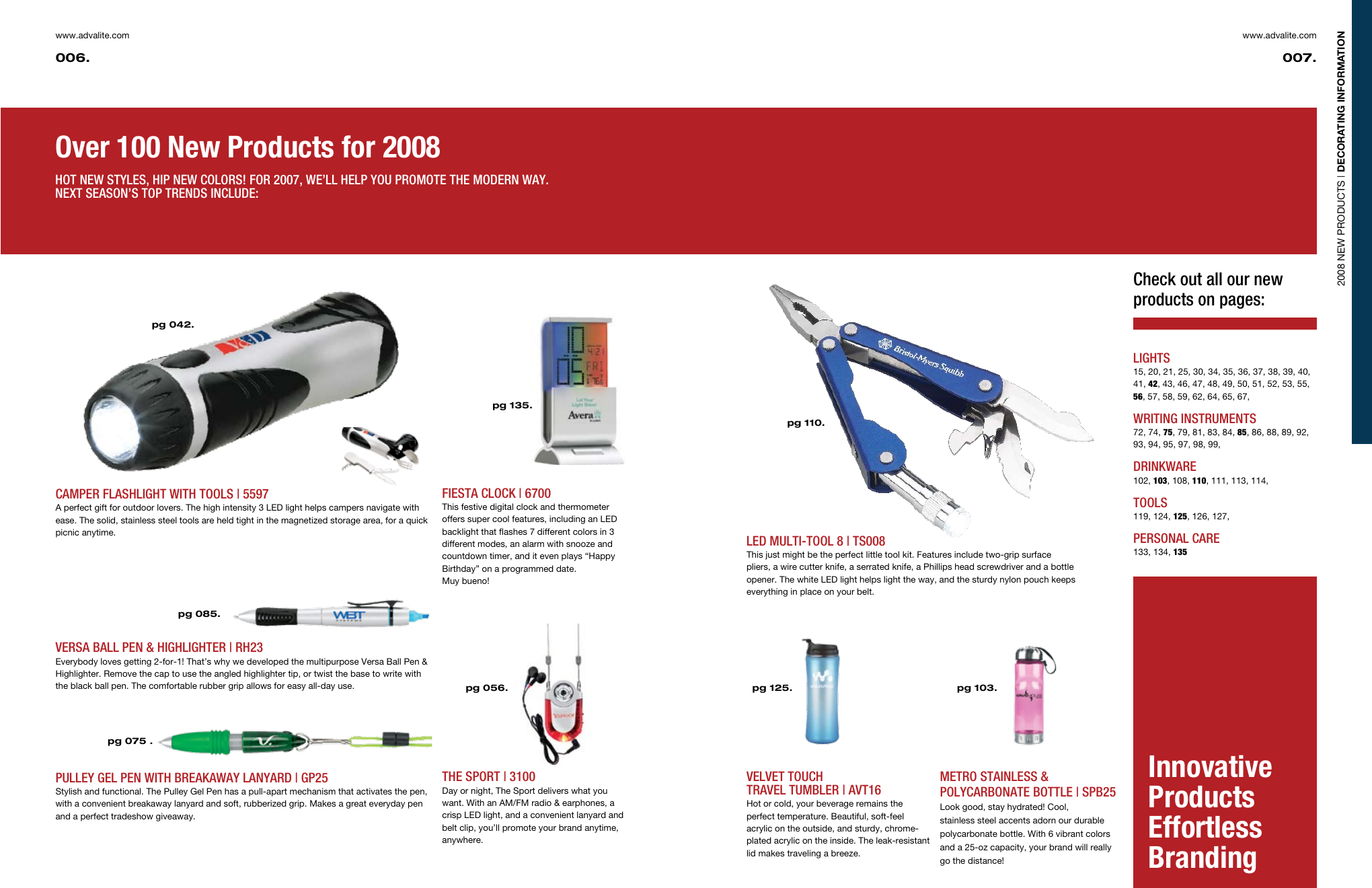 Adva-Lite 2008 new products catalog spread
