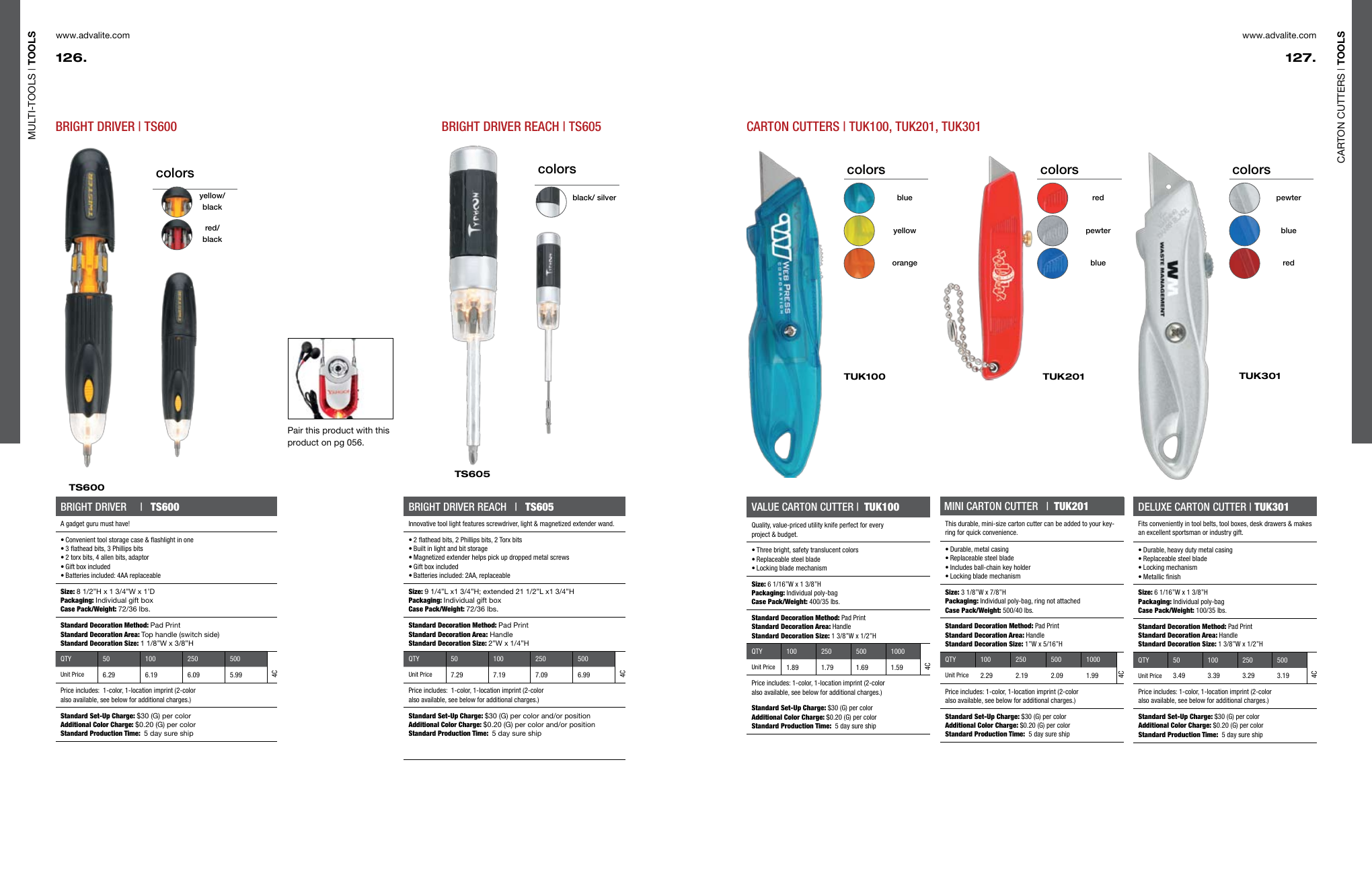 Adva-Lite tools product catalog spread